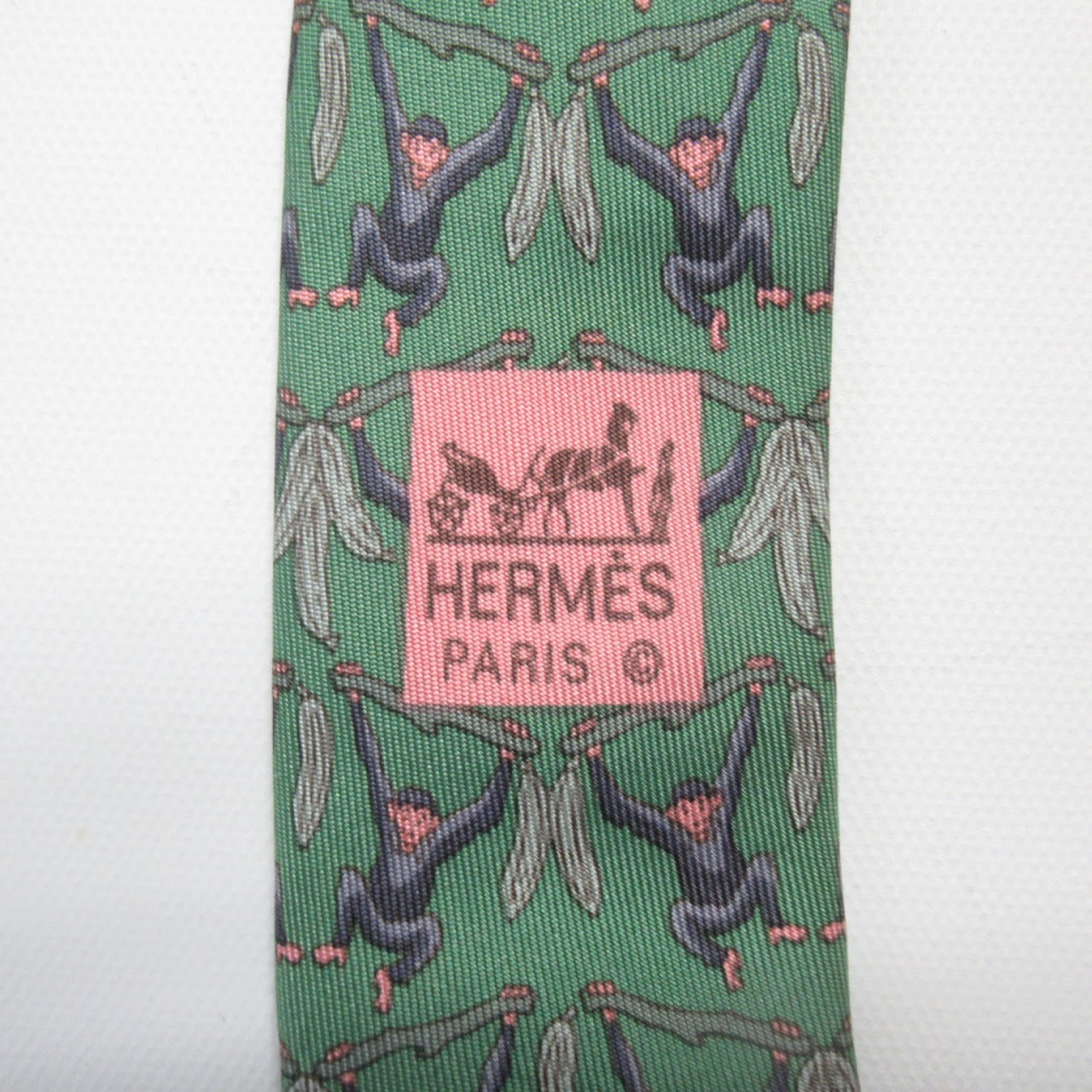 Hermès Blue and Green Tie Pair