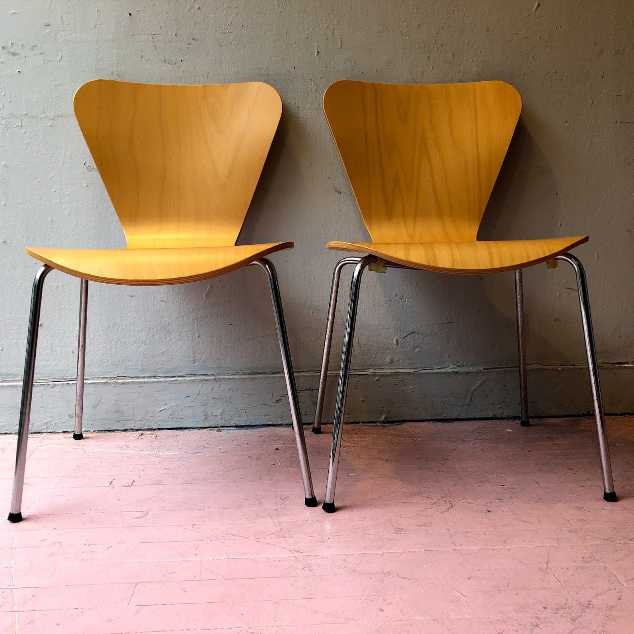 Fritz Hansen-Style Chair Pair