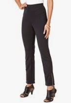 <br />Roamans Women's Plus Size Zip Ponte Pants