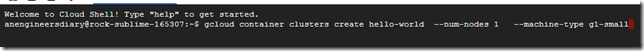 gcloud container create cluster hello world