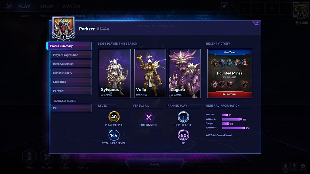 Parkzer - Heroes of the Storm - Profile