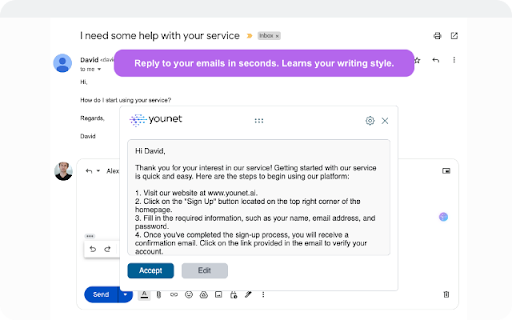 Younet: Personalized AI to write & respond