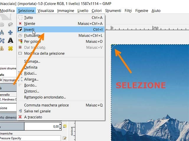 invertire-selezione-gimp