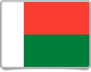 Malagasy framed flag icons with box shadow