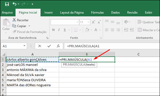 Excel - Como alterar o texto para maiúsculas, minúsculas ou primeira letra em maiúscula - Visual Dicas