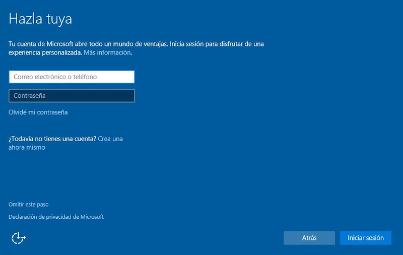 Instalar sistema operativo Microsoft Windows 10 en equipo nuevo