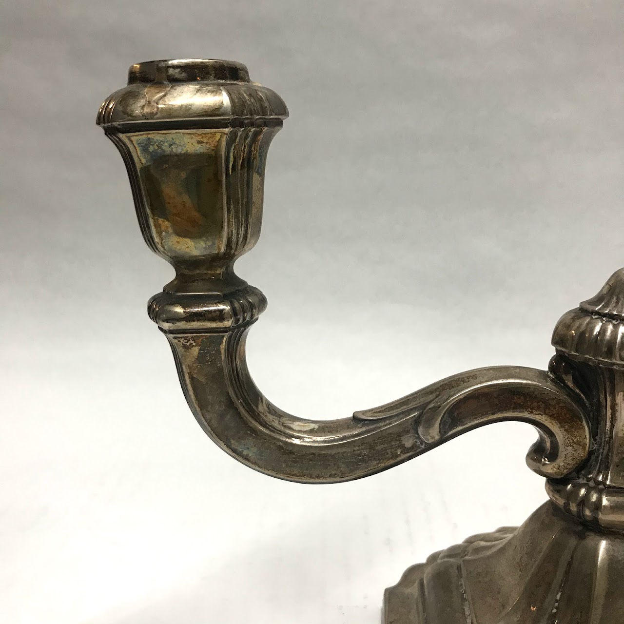 835 Silver German Candle Holder Pair