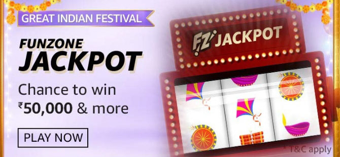 Amazon Great Indian Festival Funzone Jackpot answers of 06th October 2020