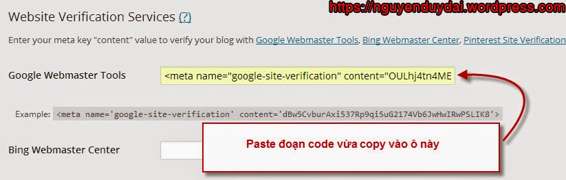 Hướng dẫn tích hợp Google Webmaster Tool vào Blog WordPress