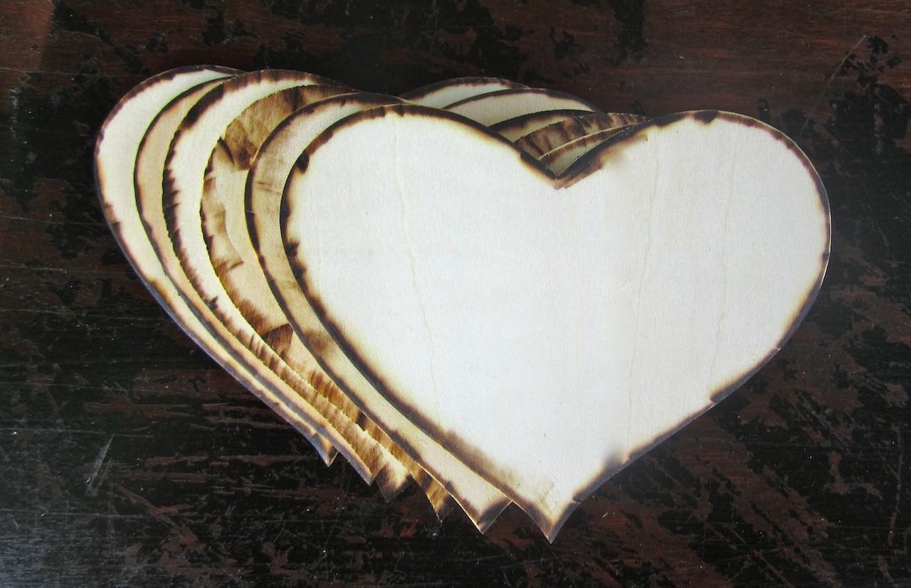 75 Thin Wood Hearts Wedding