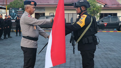 Polda Sulut Kirim 1 SSK Brimob BKO di Polda Sulteng