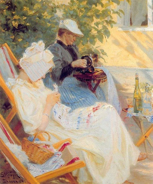 Peder Severin Krøyer - Marie and Her Mother in the Garden