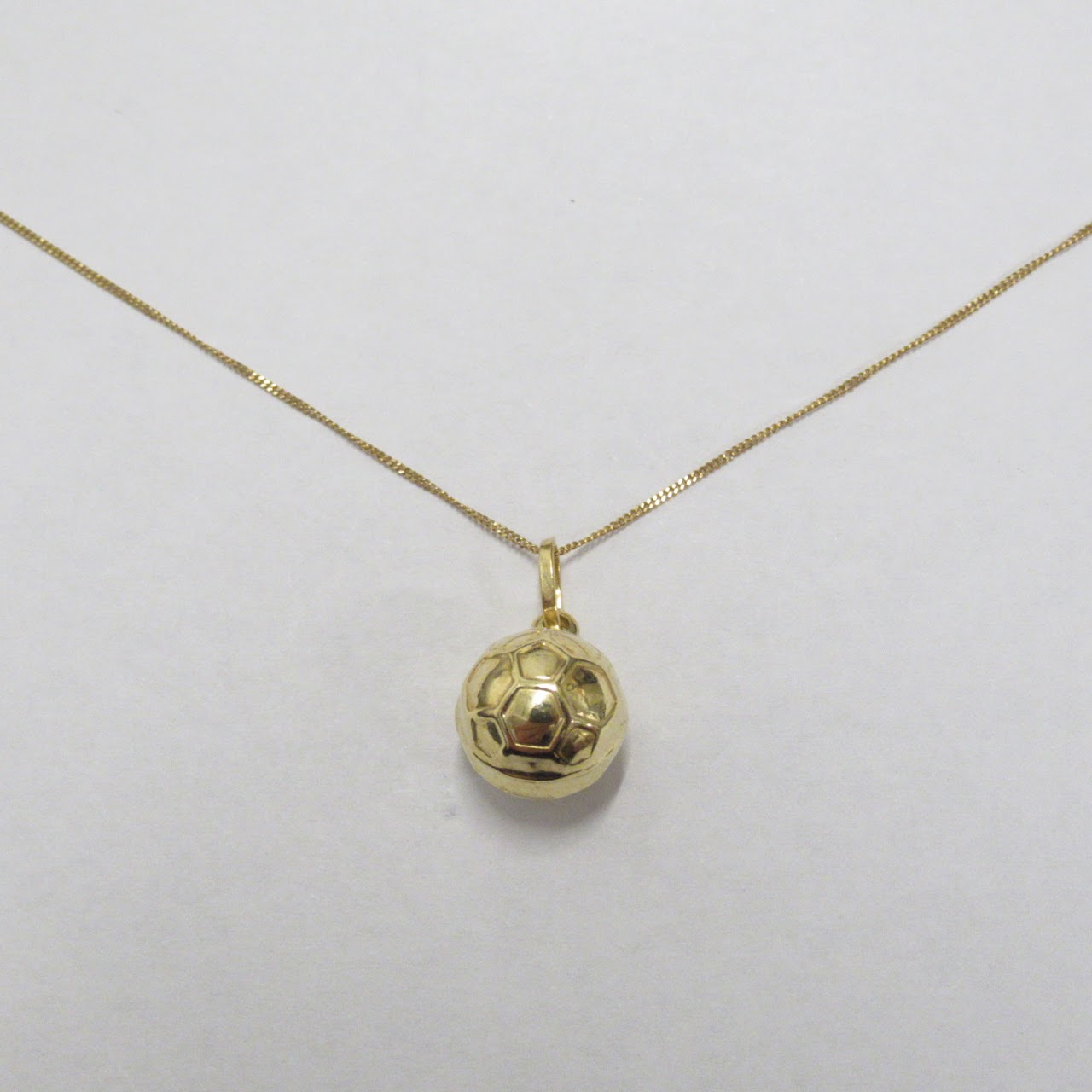 18K Gold Soccer Ball Pendant Necklace