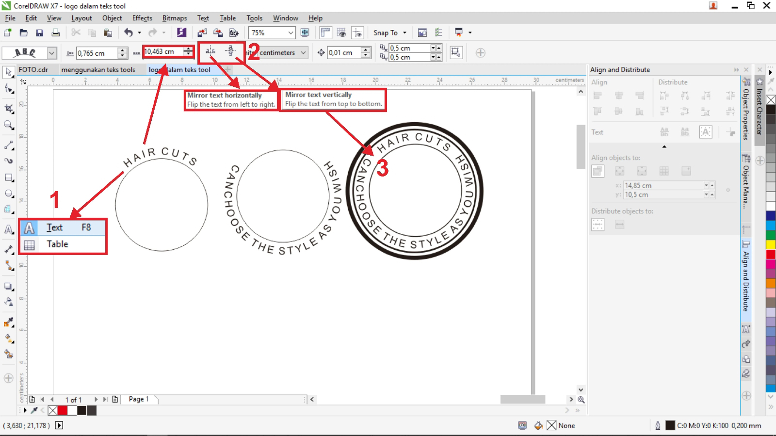 Coreldraw размер