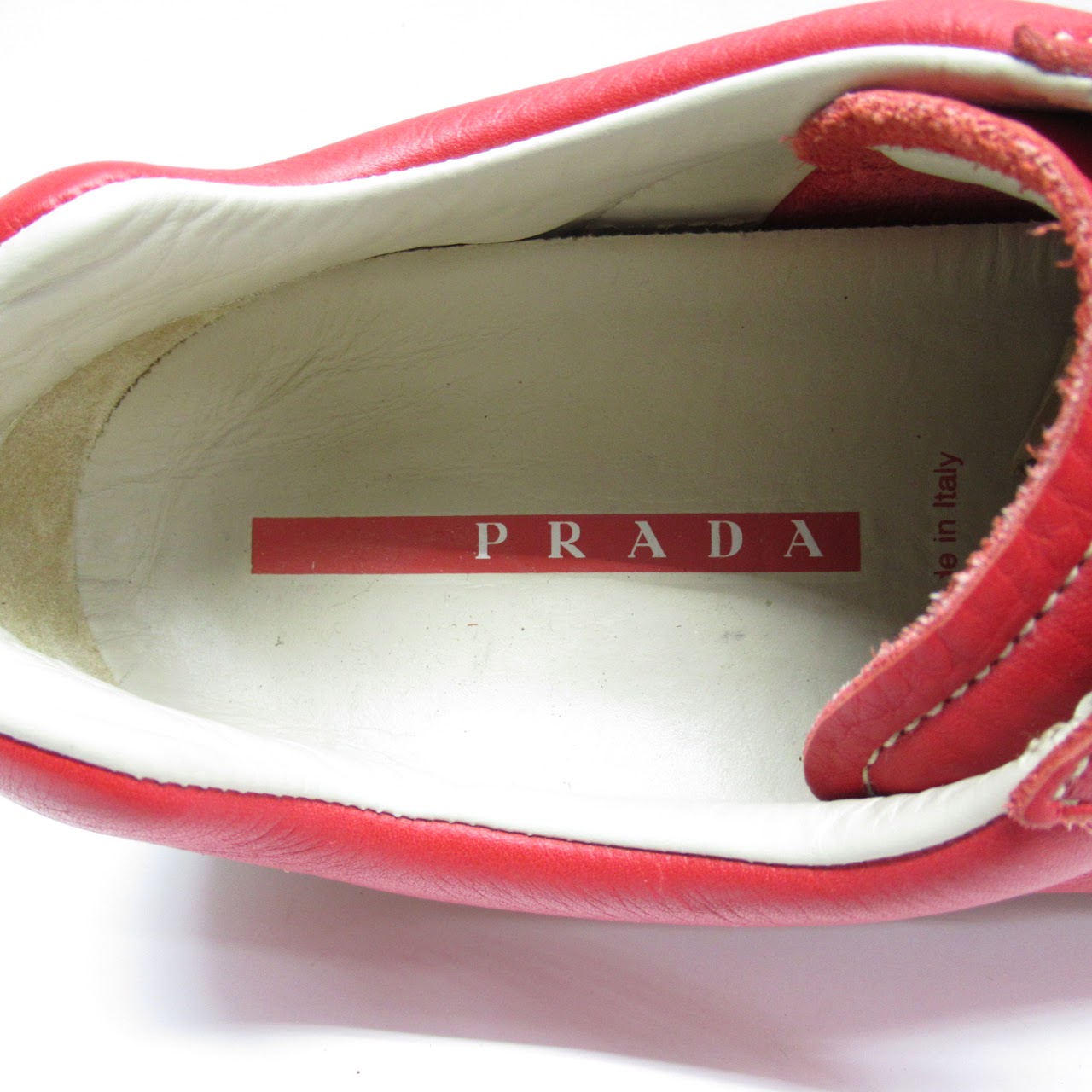 Prada Red Leather Sneakers