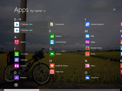 Windows 8.1, Apps View, categorie, naam, installatiedatum, gebruik, programma's