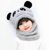 Mũ Gấu Panda Kèm Khăn 2In1 Dễ Thương Cho Bé