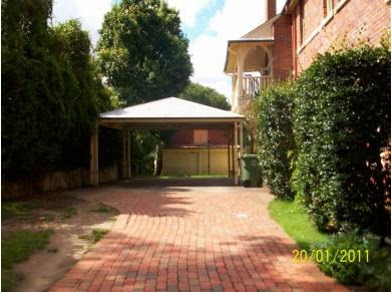 carport on the western side of the house