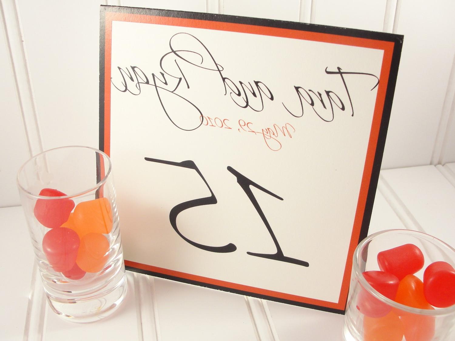 Wedding Reception Table Number