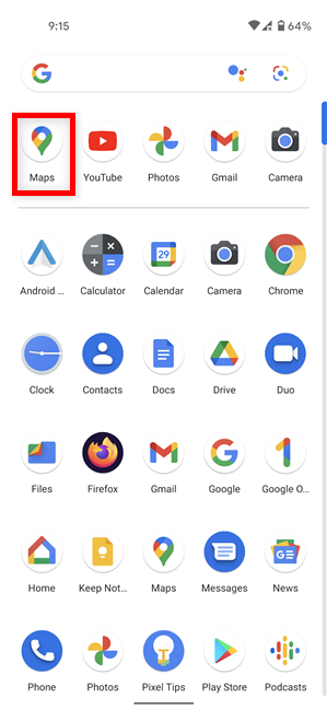 タップしてGoogleマップを開きます