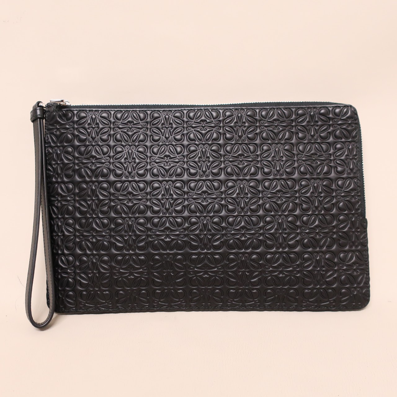 Loewe Embossed Logo Wristlet