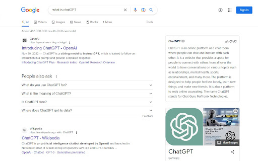 chatGPT for search