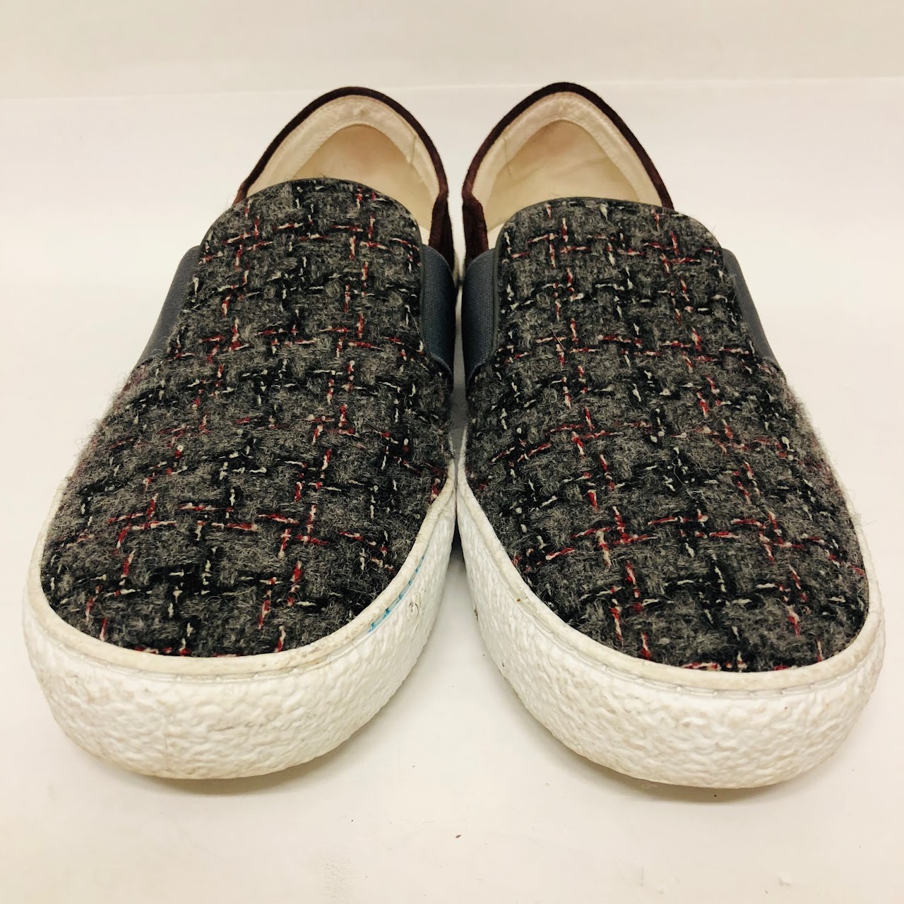 Chanel Boucle & Suede Slip Ons