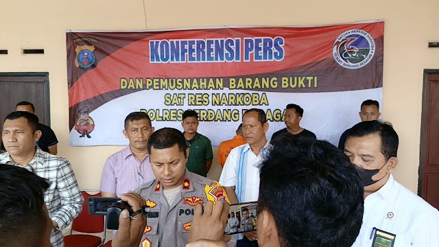 Polres Sergai Musnahkan Barang Bukti Sabu 2.7 Kg