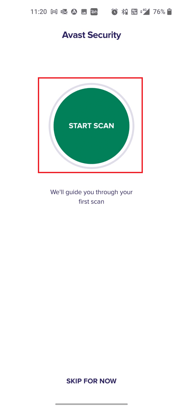 Start scan optie