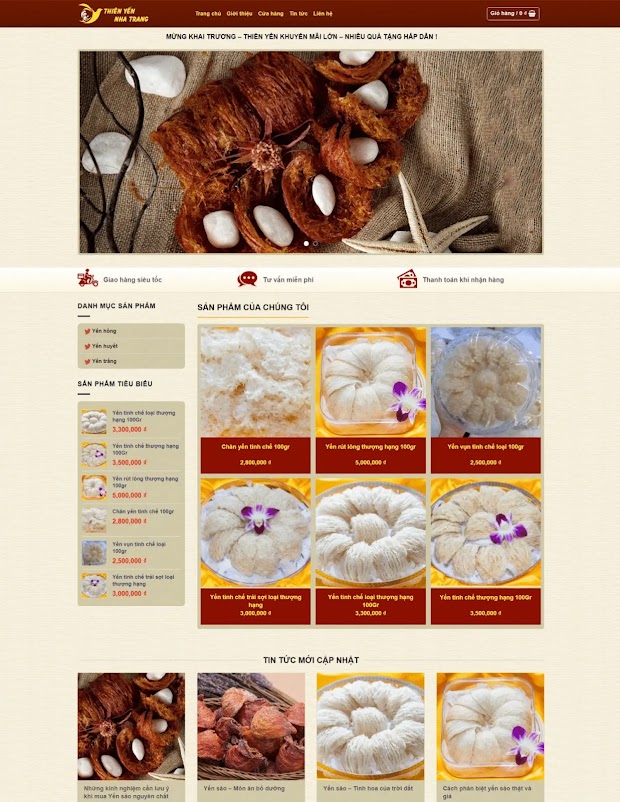 Thiết kế website bán yến sào (VSM136) Thiết kế website bán yến sào (VSM136)
