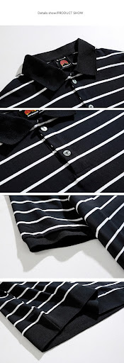 Title 7, Mens Summer Loose Cotton Striped Short Sleeve ...