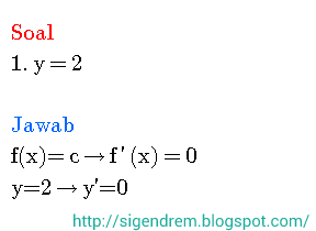 Contoh soal turunan fungsi aljabar