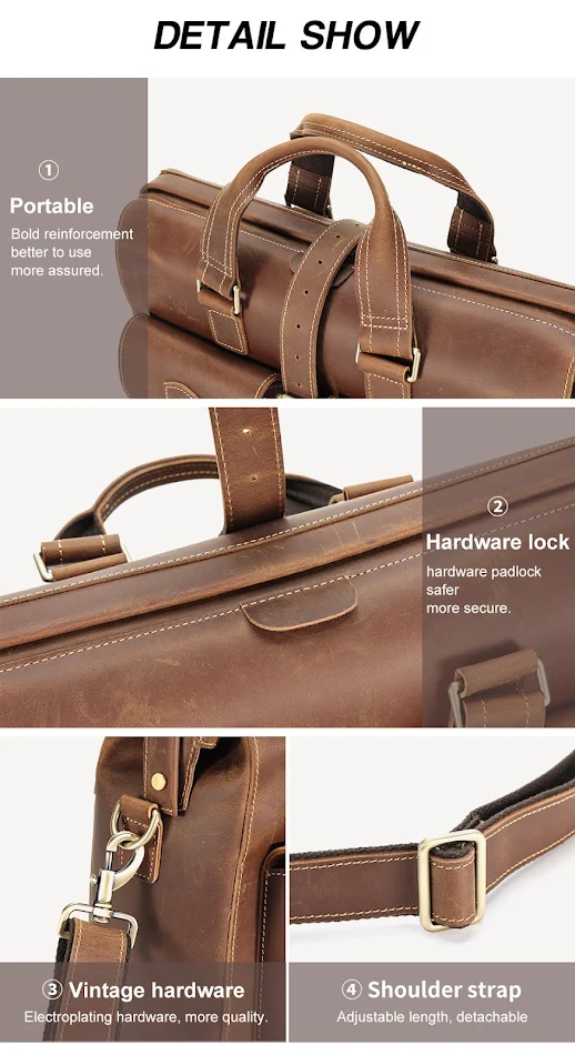Nouveau sac à main business en cuir véritable, élégant et fonctionnel. Idéal pour les professionnels recherchant qualité, durabilité et un look sophistiqué au quotidien.