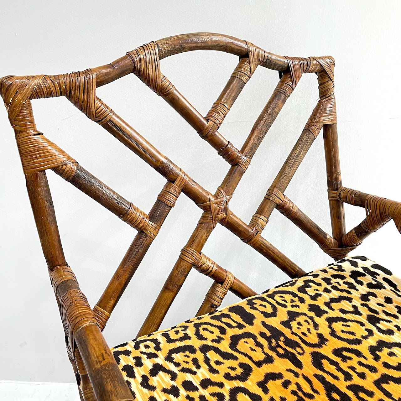 Bamboo & Cane Vintage Armchair Pair