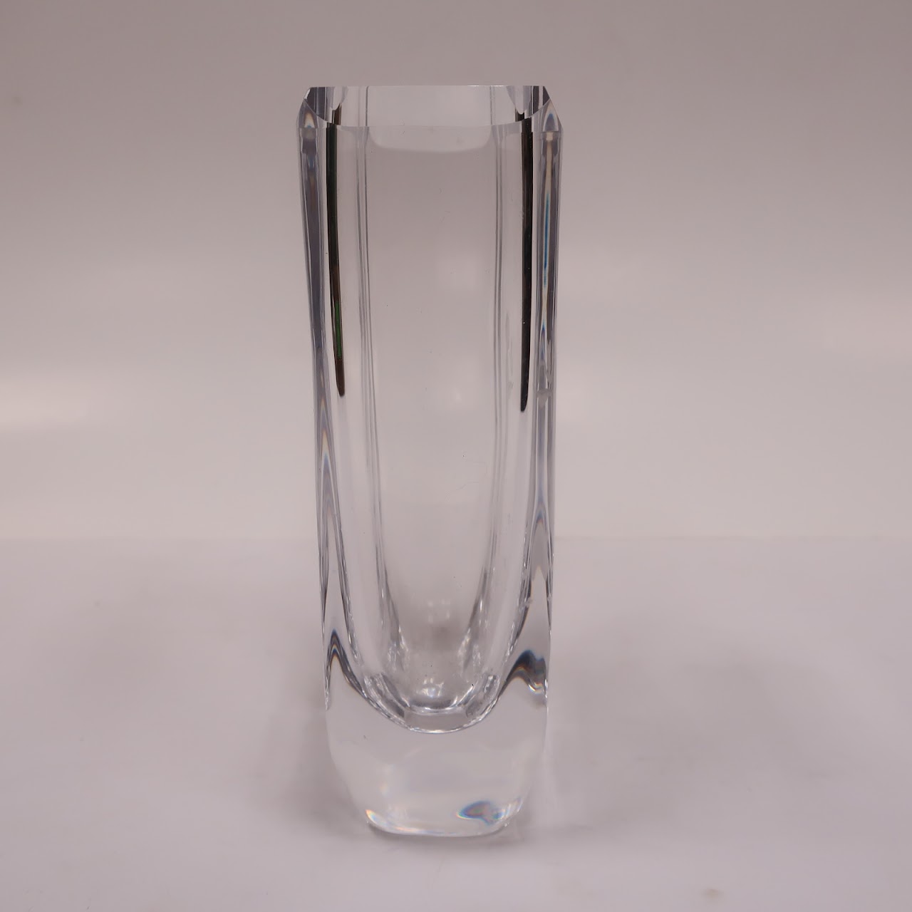 Signed Etched Crystal Vase