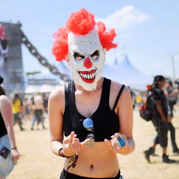 A heavy metal fan poses during the Hellfest Heavy Music Festival on June 20, 2014 in Clisson, western France.