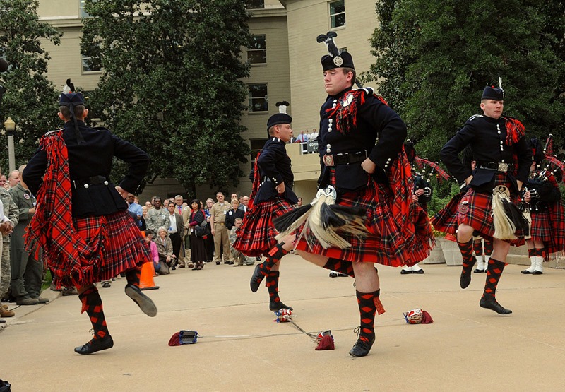 The British Army's 21-member Pipes and Drums corps of the 1st Battalion Scots Guards put on a world class performance of piping, drumming and highland sword dancing. Credit J.D. Leipold