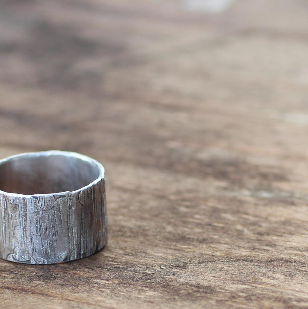 Mens Ring Wood Grain on