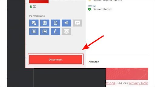 Chọn Disconnect để kết thúc trình chiếu