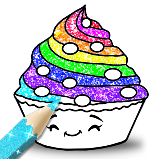 Cupcakes Coloring Book Glitter