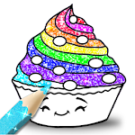 Cupcakes Coloring Book Glitter Apk