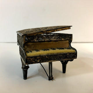 Sterling Silver Mini Piano and Candelabra