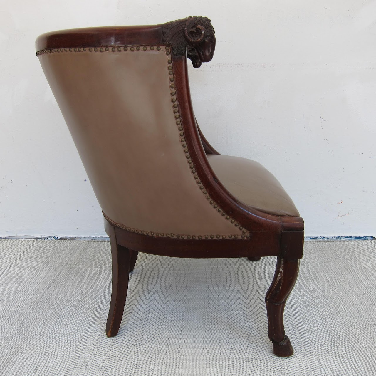 19th C. Ram's Head Barrel Back Chair #1