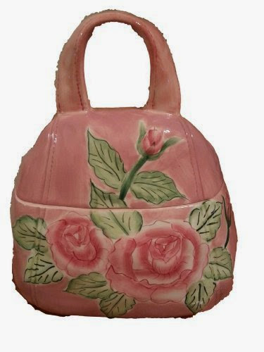  Pink Floral Handbag Cookie Jar (ceramic)