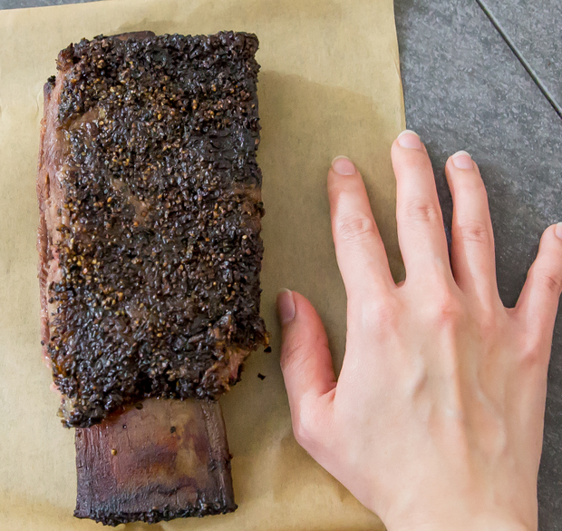 overhead photo of the beef short ribs