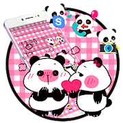 Pink Lovely Panda Love Theme  Icon