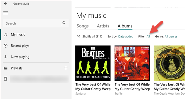 Groove Muziek, OneDrive, streaming