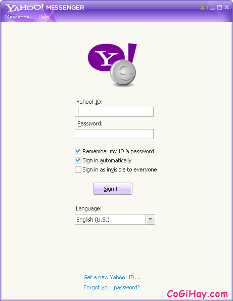 Đăng nhập Yahoo Messenger