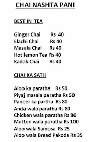 Chai Nasta Pani menu 1