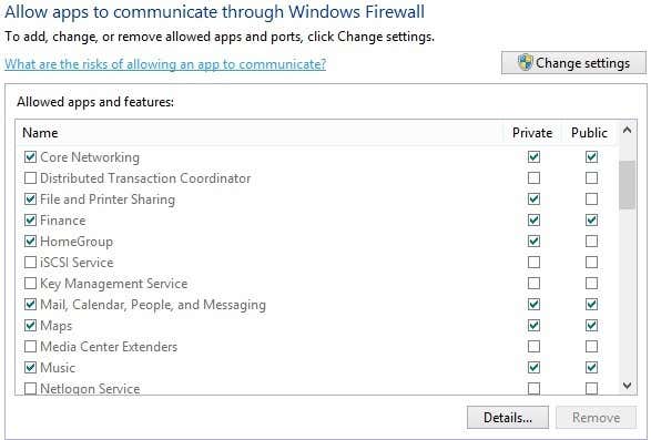 app-firewall toestaan